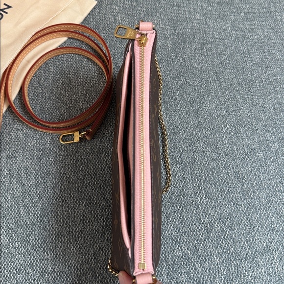 Authentic LV Louis Vuitton rare Pallas clutch crossbody in monogram ballarine - Picture 11 of 12